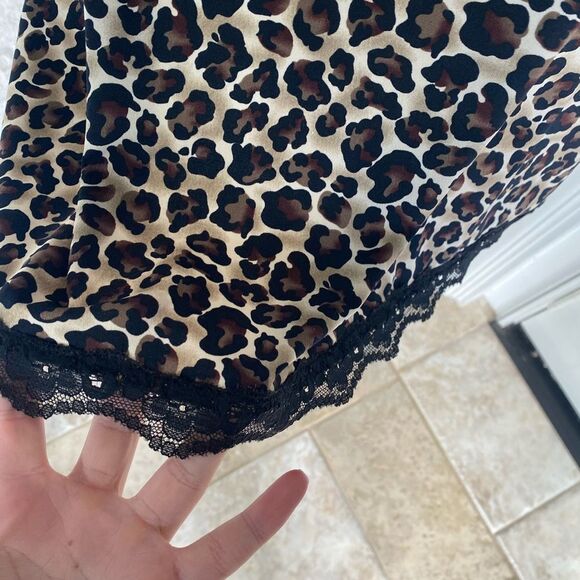Cheetah Print Lace lingerie Style Tank Top - Picture 4 of 5